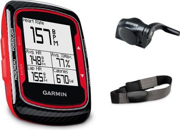 Garmin GPS Edge 500 Carbon Rouge HRM + CAD Cardio / Cadence 