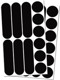 B REFLECTIVE Eco MULTI  (lot de 2) Kit 12 autocollants rétro réfléchissants  Visibilité de nuit  Adhésif universel  Stickers pour Vélo / Casque / Poussette / Jouets  Noir