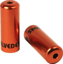 Tappi terminali per guaine freno Elvedes in alluminio 4,2 mm arancione x10