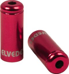 Elvedes Aluminum Brake Housing End Caps 5.0 mm Red x10