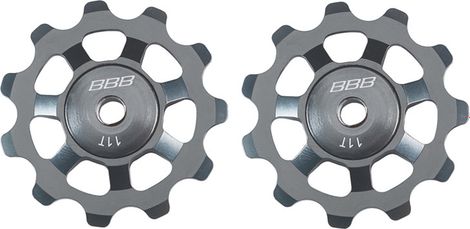 Pair of BBB ALUBOYS Rollers Steel Bearings 9-10-11 Gray Speeds