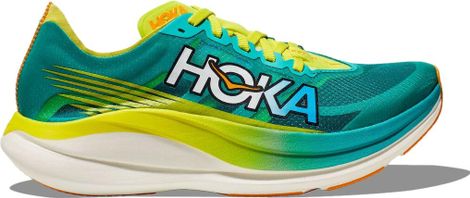 Chaussures de Running Unisexe Hoka Rocket X 2 Bleu Vert Jaune