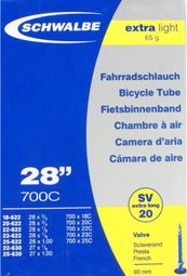 Schwalbe Extra Light Road Tube - 700x18/25c Presta 60mm