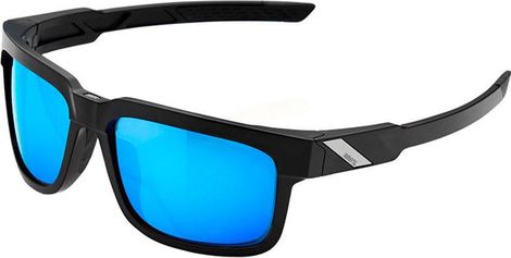 100% Type S Sonnenbrille Schwarz - HiPER Miror Lens Blau