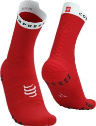 Compressport Pro Racing Socks v4.0 Run High Rojo/Blanco
