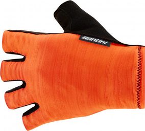 Santini Cubo Short Gloves Orange/Black