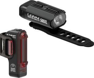 Lezyne Hecto Drive 500XL / Strip Pair Light Set Black