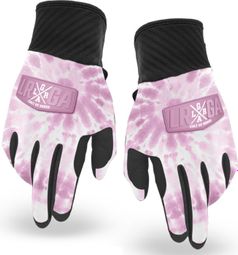 Pair of Loose Riders Tie Dye Pink Long Gloves