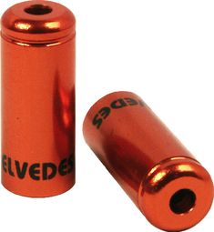 Tappi terminali per guaine freno Elvedes in alluminio 5,0 mm arancione x10