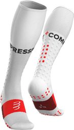 Paire de Chaussettes de compression Compressport Full Socks Run Blanc