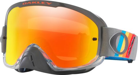 Oakley O-Frame 2.0 PRO MX Goggle Troy Lee Design Grey Stripes / Fire Iridium / OO7115-49