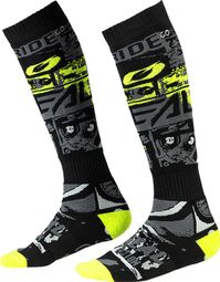 O'Neal Pro MX Ride Socken Schwarz / Fluo Gelb