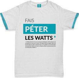 T-Shirt Pi:ik Fais Péter les Watts Blanc/bleu