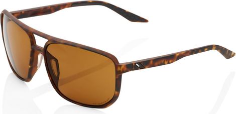 100% Konnor Sunglasses Soft Tact Havana / Bronze Peakpolar Lens