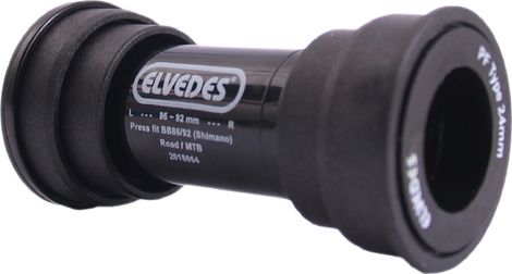 Eje de pedalier Elvedes Press Fit BB86 / 92 24mm Shimano negro