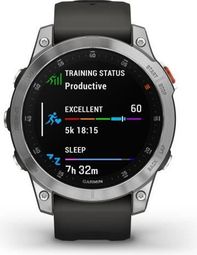 Montre GPS connectée - GARMIN - Epix™(Gen 2)  Acier  Silver avec bracelet gris