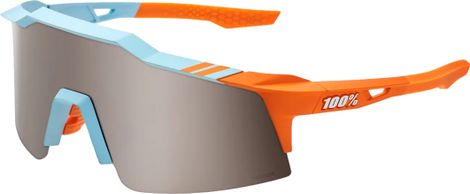 100% Speedcraft SL Soft Tact Azul / Naranja - Lentes HiPER Mirror Silver