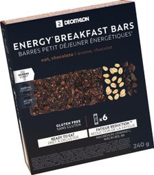 Barres énergétiques Petit-déjeuner Decathlon Nutrition Chocolat sans Gluten 6x40g