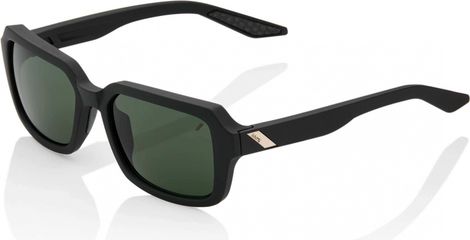 100% Rideley Sonnenbrille Soft Tact Schwarz / Graugrünes Glas