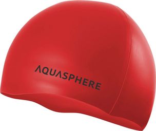 Aquasphere Silicone Swim Cap Red Black