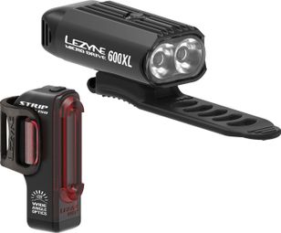 Lezyne Micro Drive 600XL / Strip Pair Light Set Black