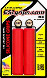 Pair of Silicone Grips ESI Extra Chunky 34mm Red
