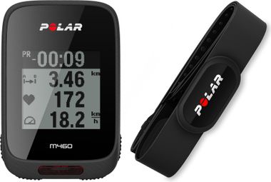 POLAR Fahrradcomputer GPS M460 Schwarz mit Kardiogürtel H10