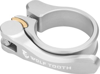 Abrazadera de tija de sillín Wolf Tooth de liberación rápida plateada