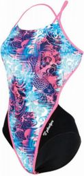Michael Phelps Women's One-Piece Swimsuit Dragon Racing Back Dragon Blue / Pink