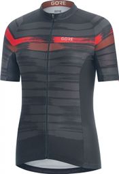 GORE C3 Woman Short Sleeve Jersey Paint Black Red