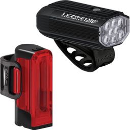 Lezyne Lite Drive 1200+ / Strip Drive Pro 400+ Paar Fietslampen Zwart