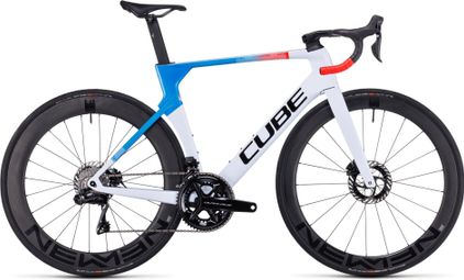 Vélo de Route Cube Litening Aero C:68X SLT Shimano Dura-Ace Di2 12V 700 mm Gris Bleu Rouge Teamline 2024