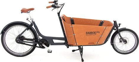 Vélo Cargo Électrique Babboe City Mountain Enviolo NuVinci 500 Wh 20/26'' Gris Anthracite Marron 2023