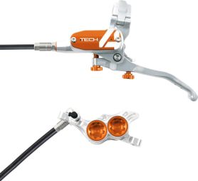 Hope Tech 4 E4 Disc Break - Tubo standard argento/arancione posteriore