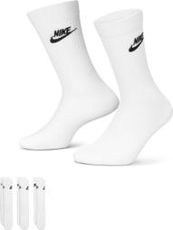 Socks (x3) Unisex Nike Sportswear Everyday Essential Crew White