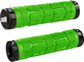 Pair of Odi Rogue Lock-On Grips 130mm Green/Black