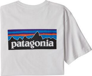 Kurzärmliges T-Shirt Patagonia P-6 Logo Responsibili-Tee Weiß Herren