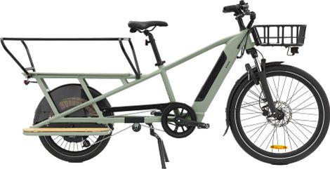 Btwin Longtail Electric Cargo Bike R500E Microshift 8V 26/20'' 672 Wh Green