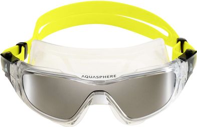 Lunettes de bain Aquasphere Vista Pro Transparent Noir / Jaune - Verres Mirroir Argenté