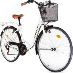 Moma Bikes City Classic 28 '' Shimano 18V Bicicleta de ciudad Blanca