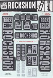 Kit Stickers Rockshox pour Fourche 35 mm Blanc