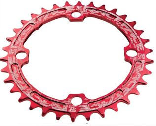 Race Face Narrow Wide Single Chainring 104mm BCD (Threaded Holes) Red