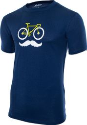 Rubb'r Moustache Short Sleeve T-Shirt Blue