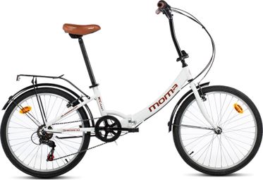 Moma Bikes Bicicleta Plegable Urbana SHIMANO TOP CLASS 24' Alu, 6V. Sillin Confort 