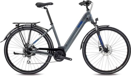 BH Atom City Wave Bicicleta Híbrida Eléctrica Shimano Acera 8S 500 Wh 700 mm Plata Gris Azul 2022