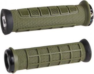 ODI Elite Pro Lock en empuñaduras de color caqui / negro de 130 mm