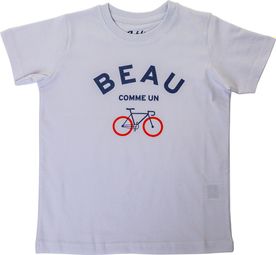 Camiseta blanca de manga corta Rubb'r Beau para niños
