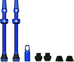 Kit de válvulas MUC OFF-Tubeless V2 (par) 80mm Azul