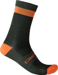 Castelli Alpha 18 Socken Khaki / Orange
