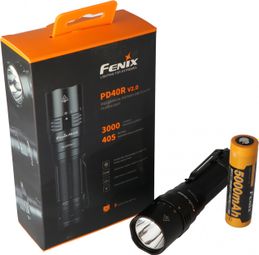 Lampe de poche LED Fenix PD40R V2.0 max. 3000 lumens avec batterie et câble de charge